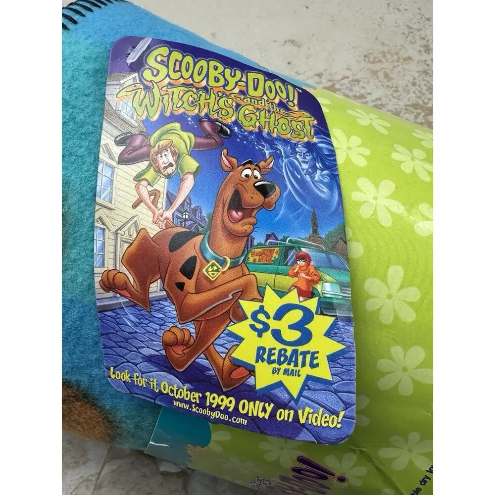 Vintage 1999 Scooby Doo Fleece Throw Blanket 46x63 Dog Bone Cartoon Network NWT